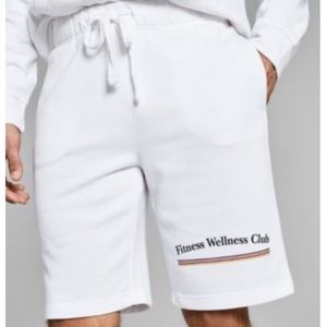 And Now This Men’s or Unisex White Fitness Wellness Club Fleece Shorts